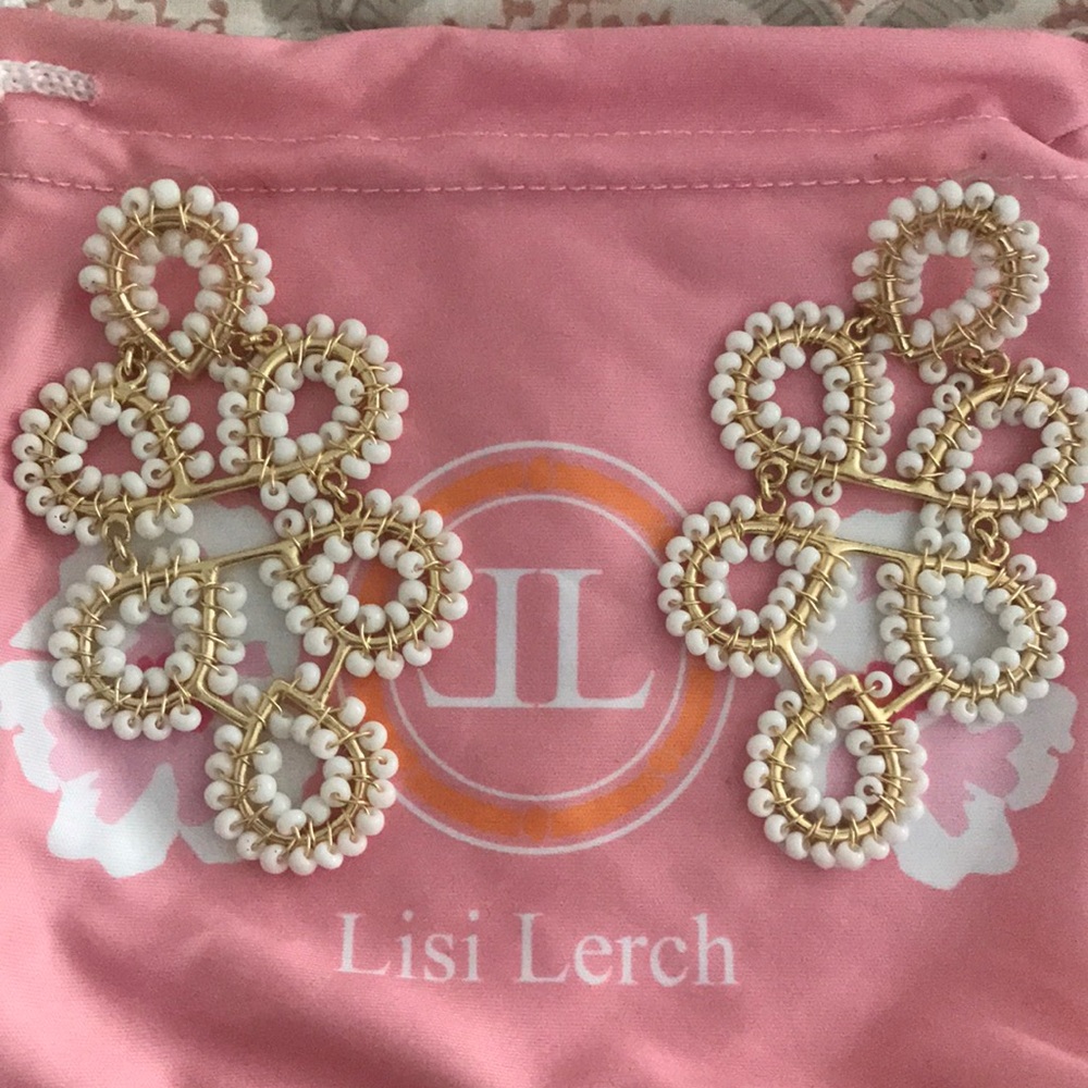 Lisi Lerch Ginger White-Beaded Earring